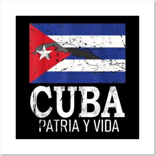 Cuba Libre Cuban Flag patria y vida Posters and Art